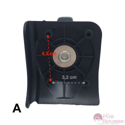 Single replacement wheels A12Bis for 2-wheeled softside luggages or duffel bags, suitable for many brands such as Samsonite