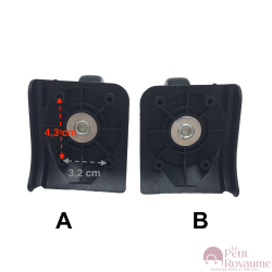 Single replacement wheels A12Bis for 2-wheeled softside luggages or duffel bags, suitable for many brands such as Samsonite