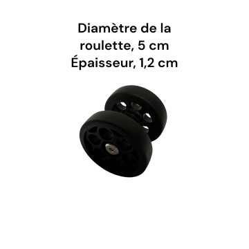 Roulettes doubles AD-A5cm pour valises rigides à 4 roues, compatibles valises Delsey et d'autres marques