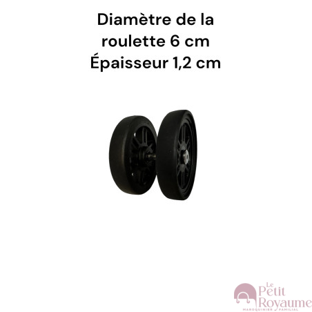 Roulettes doubles AD-A6cm/1,2cm pour valises rigides à 4 roues, compatibles valises Delsey et d'autres marques