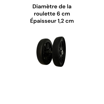 Roulettes doubles AD-A6cm/1,2cm pour valises rigides à 4 roues, compatibles valises Delsey et d'autres marques