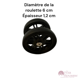 Double replacement wheels AD-A6cm/1,2cm for 4-wheeled hardside luggages, suitable for Delsey