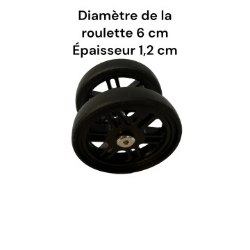 Roulettes doubles AD-A6cm/1,2cm pour valises rigides à 4 roues, compatibles valises Delsey et d'autres marques