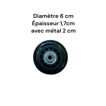 Single replacement wheels 6x1,7cm for 4-wheeled softside and hardside luggages, suitable for many brands