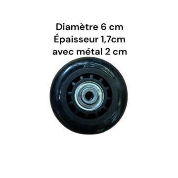 Single replacement wheels 6x1,7cm for 4-wheeled softside and hardside luggages, suitable for many brands