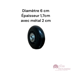 Single replacement wheels 6x1,7cm for 4-wheeled softside and hardside luggages, suitable for many brands