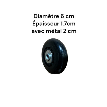 Single replacement wheels 6x1,7cm for 4-wheeled softside and hardside luggages, suitable for many brands