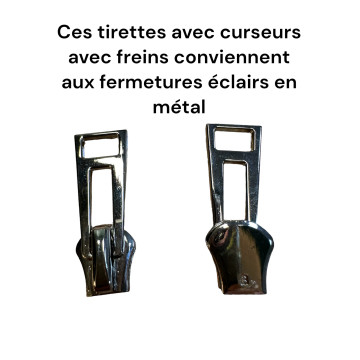 Lot de 2 Tirettes avec curseurs TAC-AR compatibles valises rigides ou toiles Samsonite, Delsey et d'autres marques