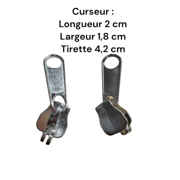 Lot de 2 Tirettes avec curseurs TAC-S /gris GM compatibles valises rigides ou toiles Samsonite, Delsey et d'autres marques