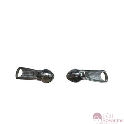 Set of 2 Zipper pulls TAC-L/gris GM for hardshell or softshell suitcases suitable for Samsonite, Delsey and other brands