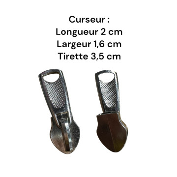 Lot de 2 Tirettes avec curseurs TAC-L /gris GM compatibles valises rigides ou toiles Samsonite, Delsey et d'autres marques