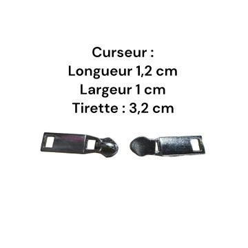 Lot de 2 Tirettes avec curseurs TAC-L011gris PM compatibles valises rigides ou toiles Samsonite, Delsey et d'autres marques