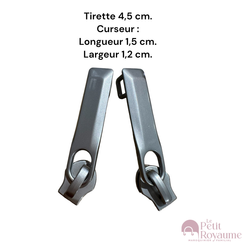 Lot de 2 Tirettes avec curseurs TAC-D gris compatibles valises rigides ou toiles Samsonite, Delsey et d'autres marques