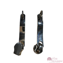 Set of 2 Zipper pulls 6cm TAC-AD argent for hardshell or softshell suitcases suitable for Samsonite, Delsey and other brands