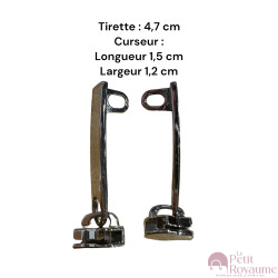 Lot de 2 Tirettes avec curseurs TAC -ADVArgent compatibles valises rigides ou toiles Samsonite, Delsey et d'autres marques