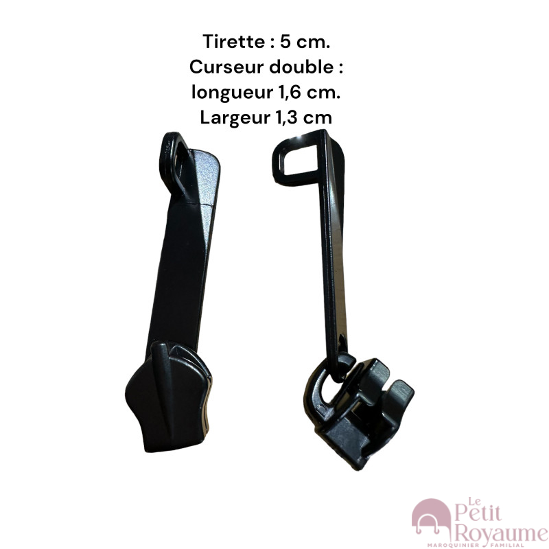 Lot de 2 Tirettes avec curseurs TAC-DAN noirs compatibles valises rigides ou toiles Samsonite, Delsey et d'autres marques