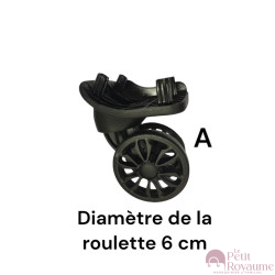 Roulettes doubles 6cm JD-1297, D367 valises toiles compatibles valises Delsey, Samsonite et bien d'autres marques.