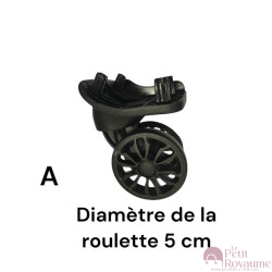 Roulettes doubles 5cm JD-1297, D367 valises toiles compatibles valises Delsey, Samsonite et bien d'autres marques.