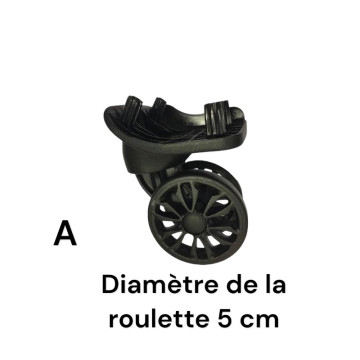 Roulettes doubles 5cm JD-1297, D367 valises toiles compatibles valises Delsey, Samsonite et bien d'autres marques.