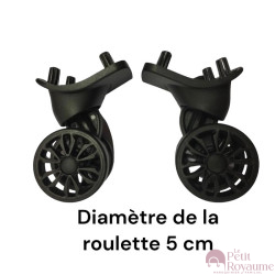 Roulettes doubles 5cm JD-1297, D367 valises toiles compatibles valises Delsey, Samsonite et bien d'autres marques.