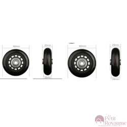 Single replacement wheels 60mmx23mm for 4-wheeled softside and hardside luggages, suitable for many brands