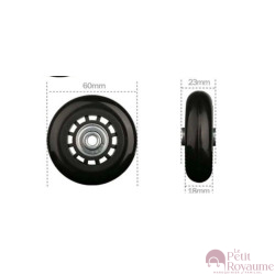 Single replacement wheels 60mmx23mm for 4-wheeled softside and hardside luggages, suitable for many brands