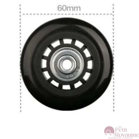 Single replacement wheels 60mmx23mm for 4-wheeled softside and hardside luggages, suitable for many brands