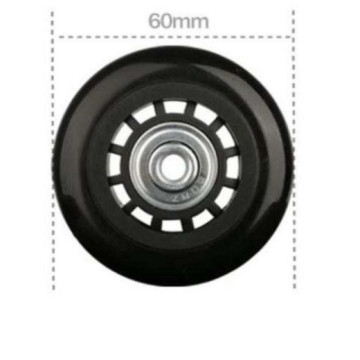 Single replacement wheels 60mmx23mm for 4-wheeled softside and hardside luggages, suitable for many brands