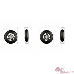 Single replacement wheels 90mmx26mm for 4-wheeled softside and hardside luggages, suitable for many brands