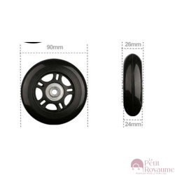 Single replacement wheels 90mmx26mm for 4-wheeled softside and hardside luggages, suitable for many brands