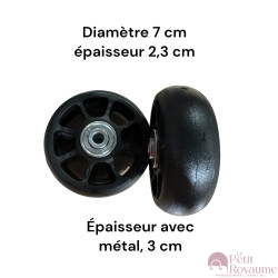 Single replacement wheels Ch01 for 4-wheeled softside and hardside luggages, suitable for many brands