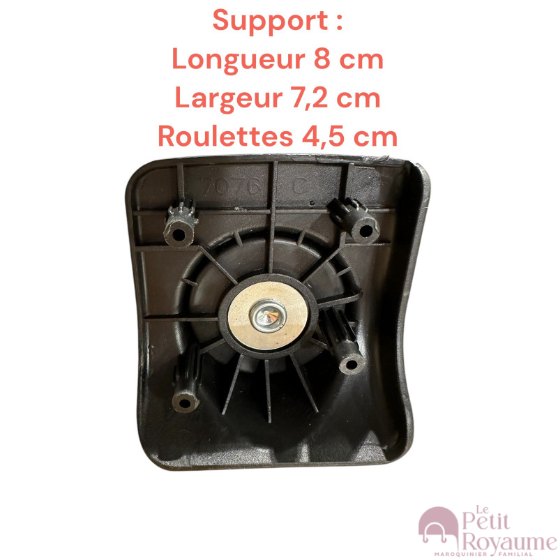 Single replacement wheels 7076 for 4-wheeled softside luggages, suitable for brands such as Delsey and many others.