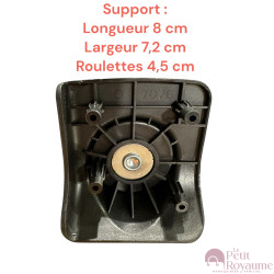 Single replacement wheels 7076 for 4-wheeled softside luggages, suitable for brands such as Delsey and many others.