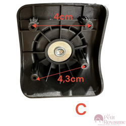 Single replacement wheels 7076 for 4-wheeled softside luggages, suitable for brands such as Delsey and many others.