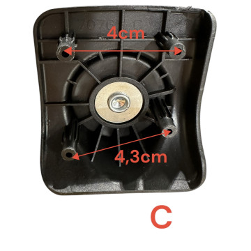 Single replacement wheels 7076 for 4-wheeled softside luggages, suitable for brands such as Delsey and many others.