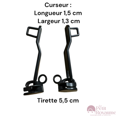 Lot de 2 Tirettes avec curseurs Delsey03 compatibles valises rigides ou toiles Samsonite, Delsey et d'autres marques