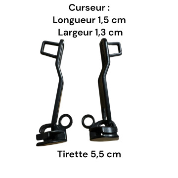 Lot de 2 Tirettes avec curseurs Delsey03 compatibles valises rigides ou toiles Samsonite, Delsey et d'autres marques