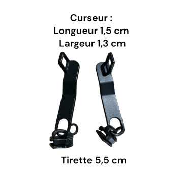 Lot de 2 Tirettes avec curseurs Delsey03 compatibles valises rigides ou toiles Samsonite, Delsey et d'autres marques