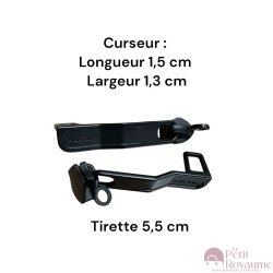 Lot de 2 Tirettes avec curseurs Delsey03 compatibles valises rigides ou toiles Samsonite, Delsey et d'autres marques