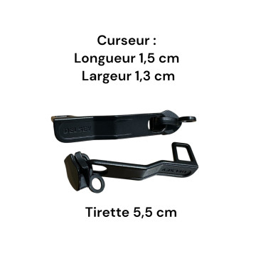 Lot de 2 Tirettes avec curseurs Delsey03 compatibles valises rigides ou toiles Samsonite, Delsey et d'autres marques